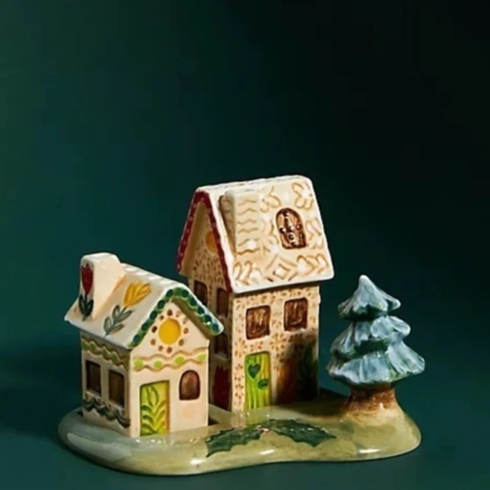 NWT Anthropologie Nathalie Lete Christmas  Cottage Salt and Pepper Shaker